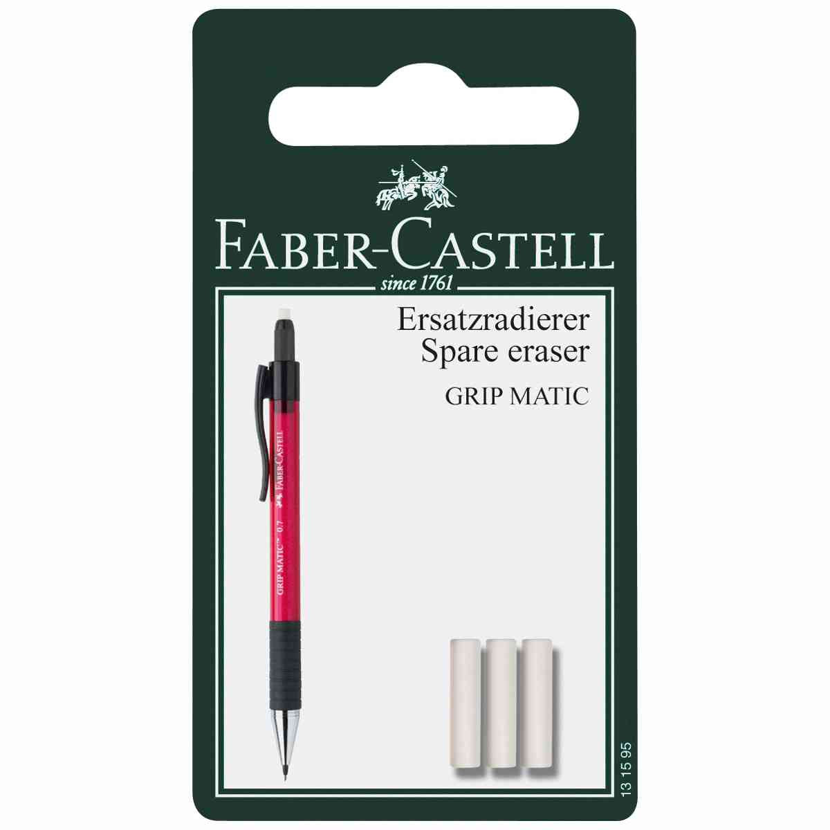 FABER CASTELL Ersatzradierer für Grip Matic 1375+1377, 3 St