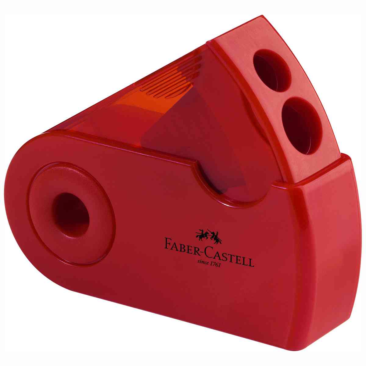 FABER CASTELL Dosenspitzer SLEEVE 2-Loch rot / blau sortiert