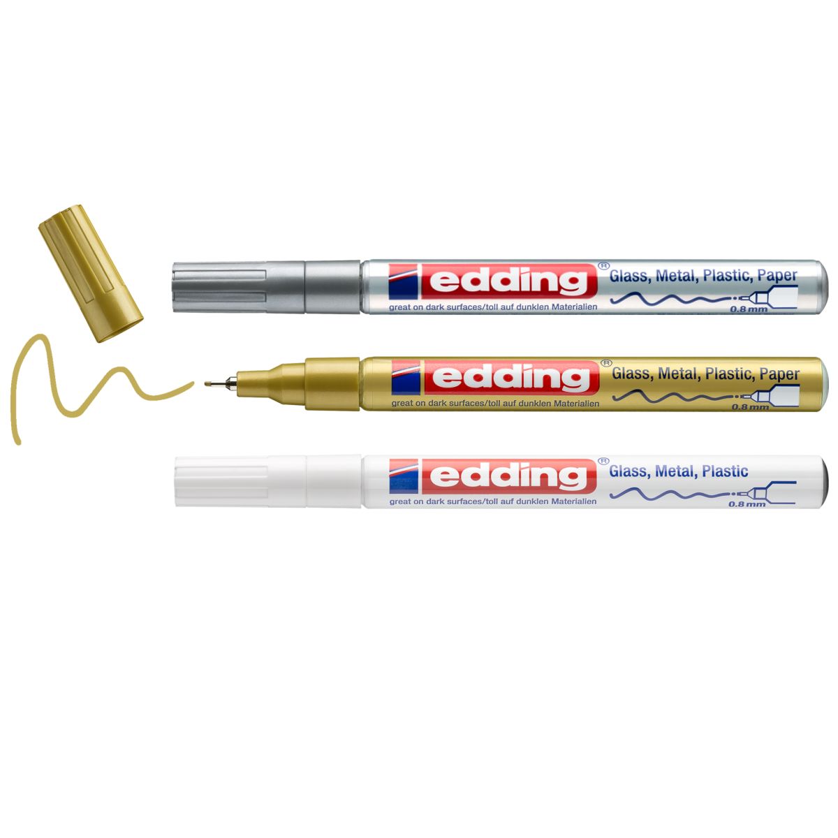 EDDING Glanz-Lackmarker creative 780 Metallic Set 3 Farben 0,8mm