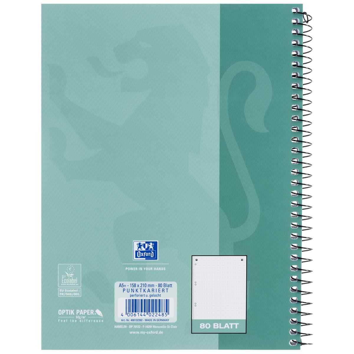 OXFORD Collegeblock OptikPaper A5 80 Blatt dotted (punktkariert) 90g