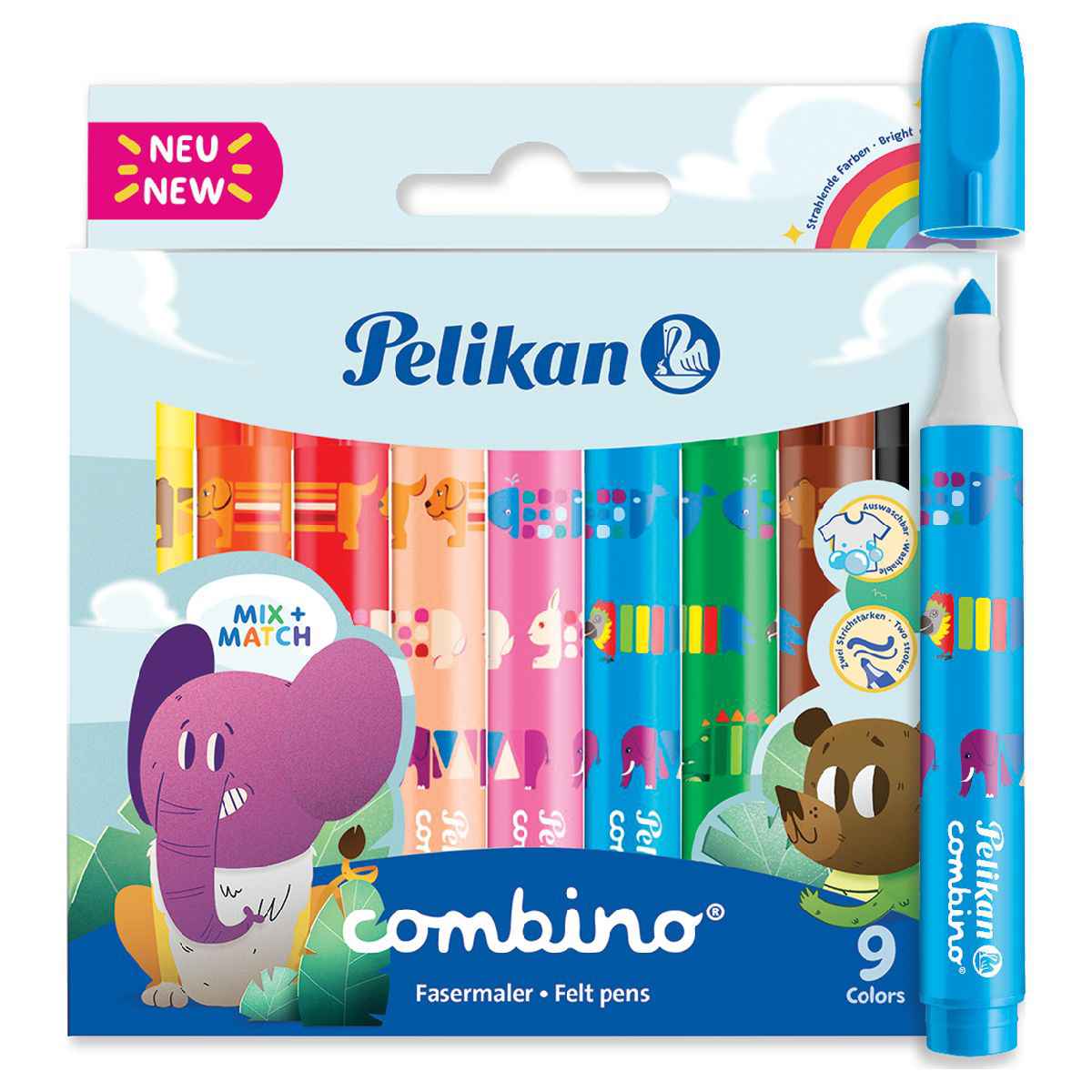 PELIKAN Fasermaler Combino super411/9 extra dick 9 Farben