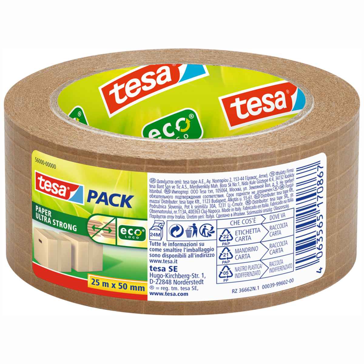 TESA Packband eco paper ultra strong 25m x 50mm fadenverstärkt