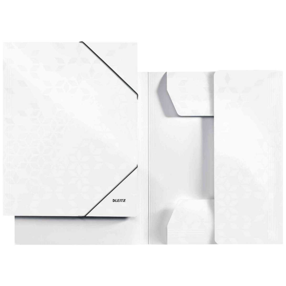 LEITZ Eckspannermappe WOW A4 3982 Karton weiss bis zu 250 Blatt