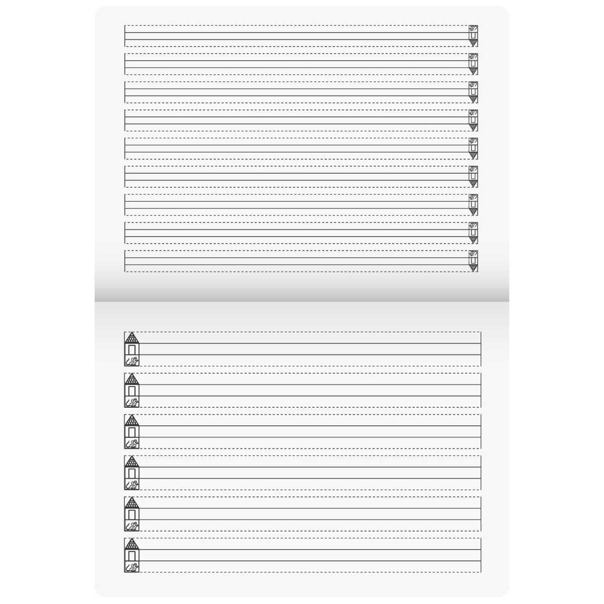 BRUNNEN Schreiblernheft 44005 A4 quer 16 Blatt VA-Schrift