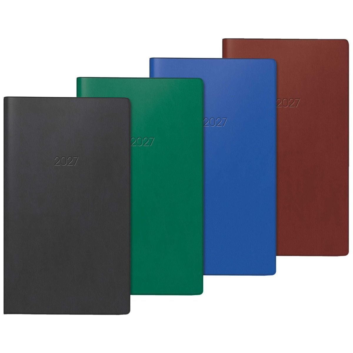 BRUNNEN Faltkalender Mod. 746 2027 9x15cm 2 Seiten = 1 Monat schwarz