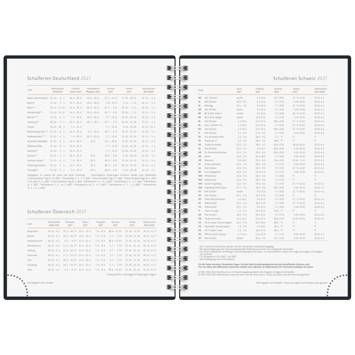RIDO Buchkalender Premium mit Spirale 2027 Young Line A5 -Marble- 1Woche=2Seiten