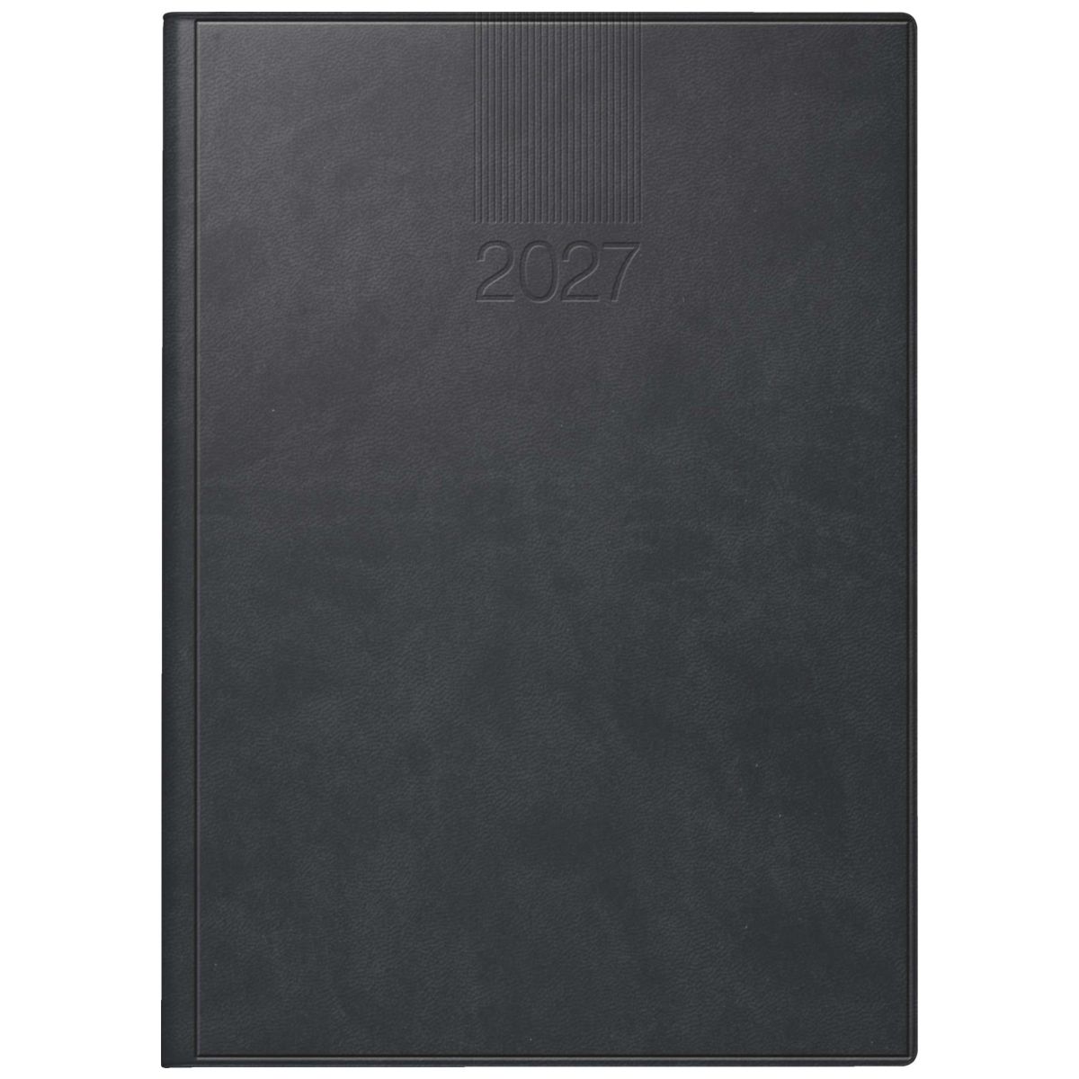 RIDO Buchkalender Mod. ROMA 1 2027 | A5, Kunstleder, schwarz 1 Tag = 1 Seite