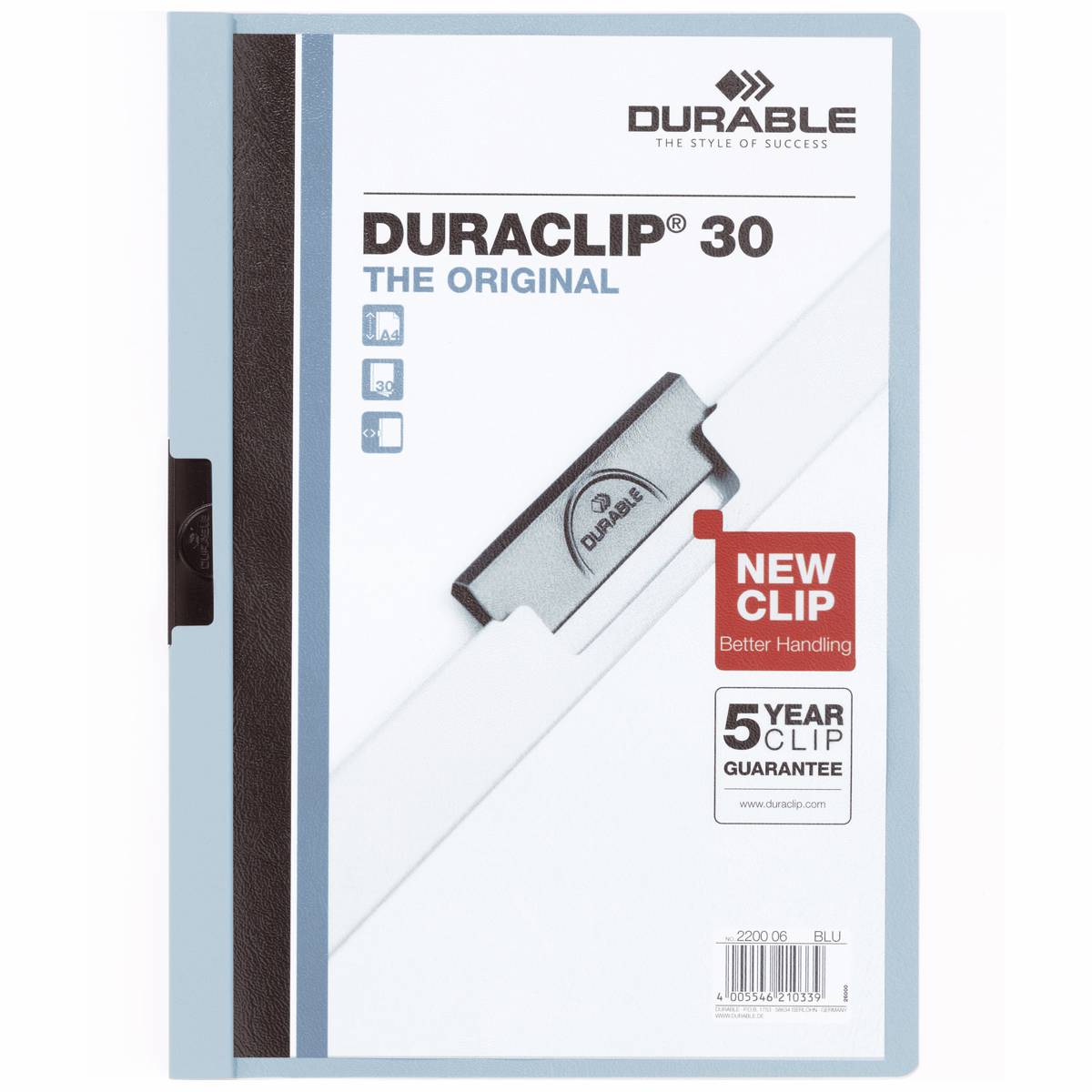 DURABLE Klemmappe DURACLIP A4 2200 bis 30 Blatt blau