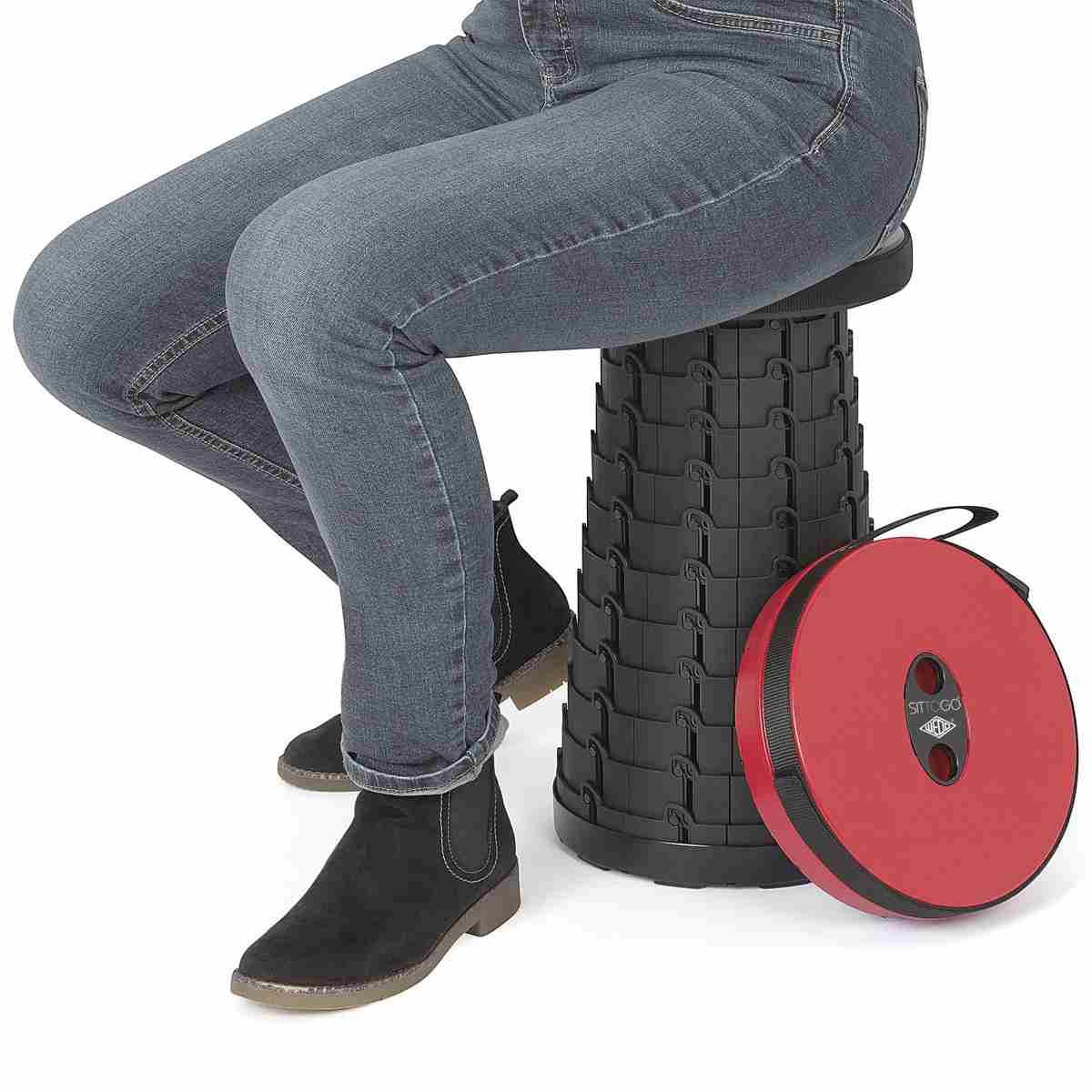 WEDO Teleskop-Hocker SITTOGO schwarz höhenverstellbar bis 130kg