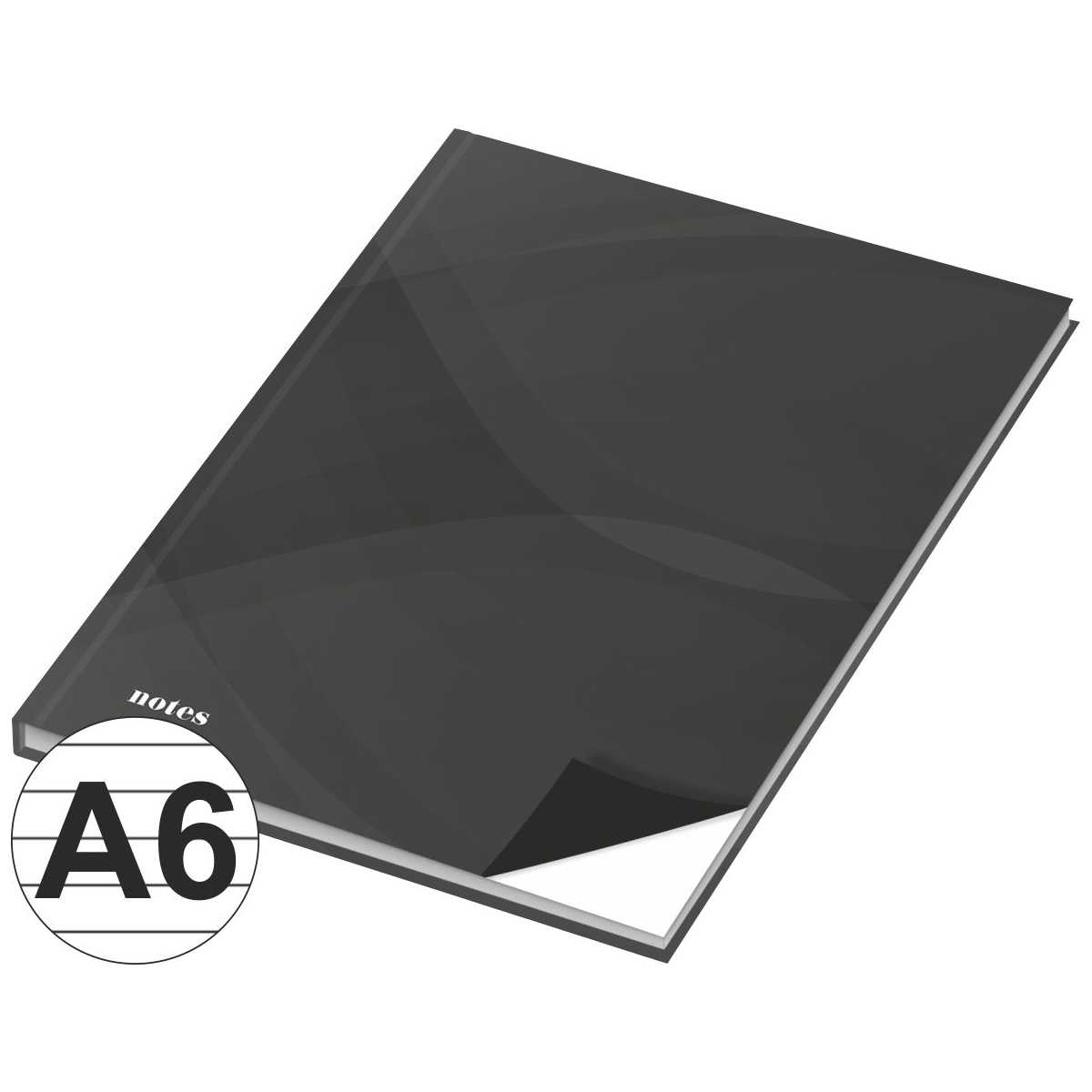 RNK Kladde A6 96 Blatt "notes carbon black" liniert