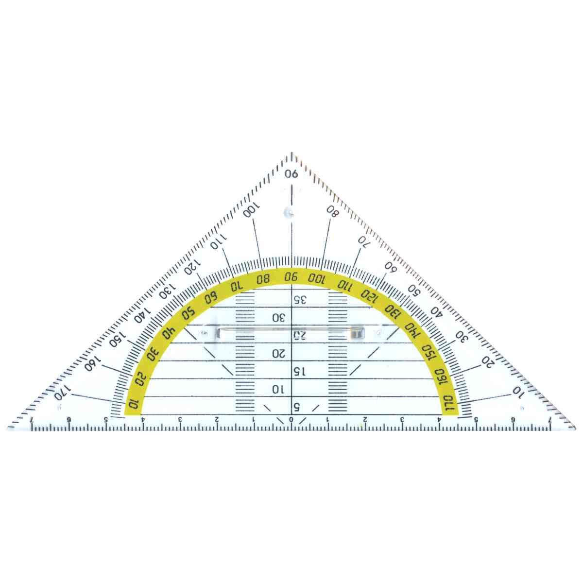 ALCO Geodreieck ohne Griff 1578 16cm transparent mit Tuschenoppen