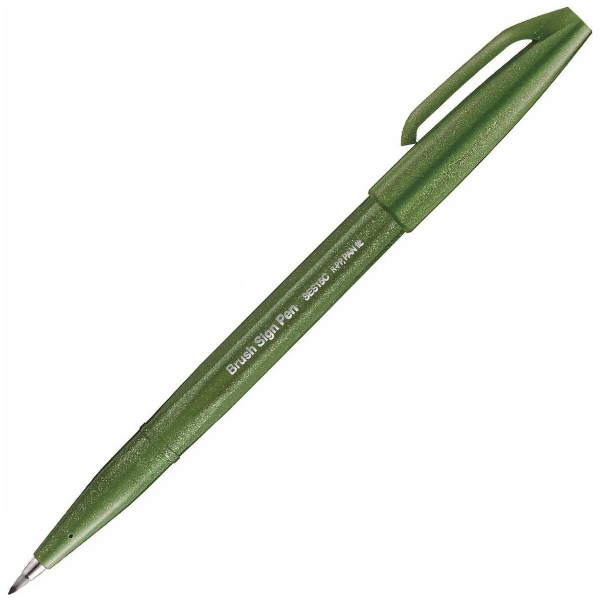 PENTEL Faserschreiber Sign Pen Brush 0,2 - 2,0mm olivgrün