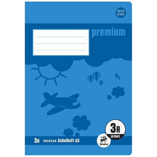 STAUFEN Premium Heft A5 16 Blatt LIN 3 mit Rand