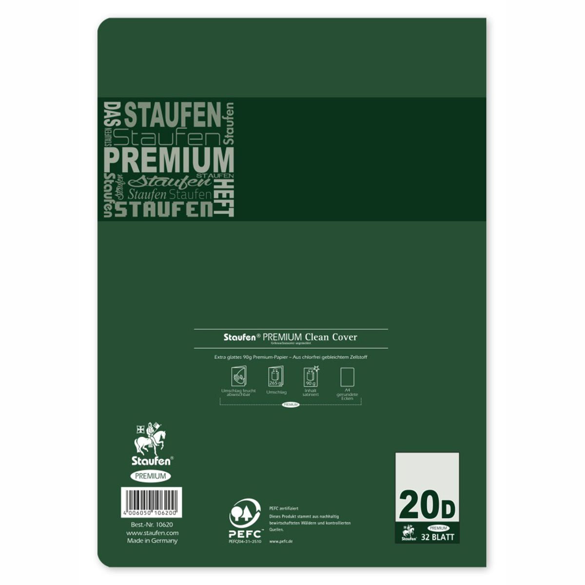 STAUFEN Premium Heft A4 32 Blatt LIN 20 blanco