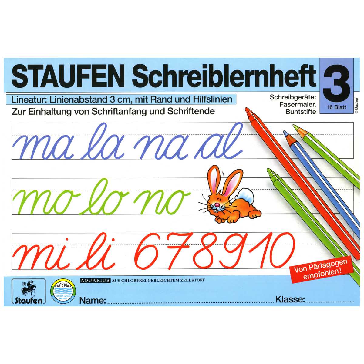 STAUFEN Schreiblernheft Nr. 3 A4 16 Blatt 12603