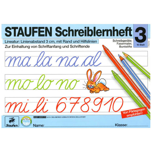 STAUFEN Schreiblernheft Nr. 3 A4 16 Blatt 12603