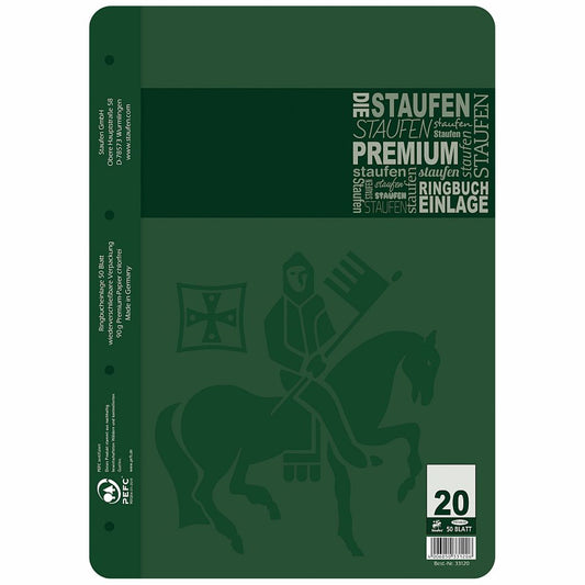 STAUFEN Premium Ringbucheinlage A4 50 Blatt LIN 20 blanko