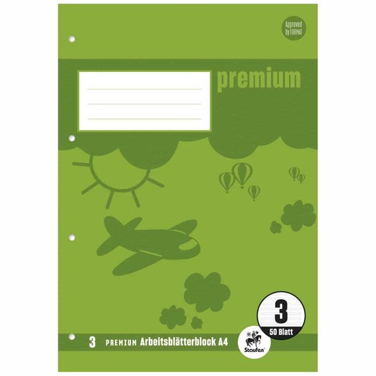 STAUFEN Arbeitsblock Premium A4 50 Blatt LIN 3
