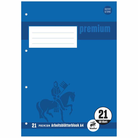 STAUFEN Arbeitsblock Premium A4 50 Blatt liniert