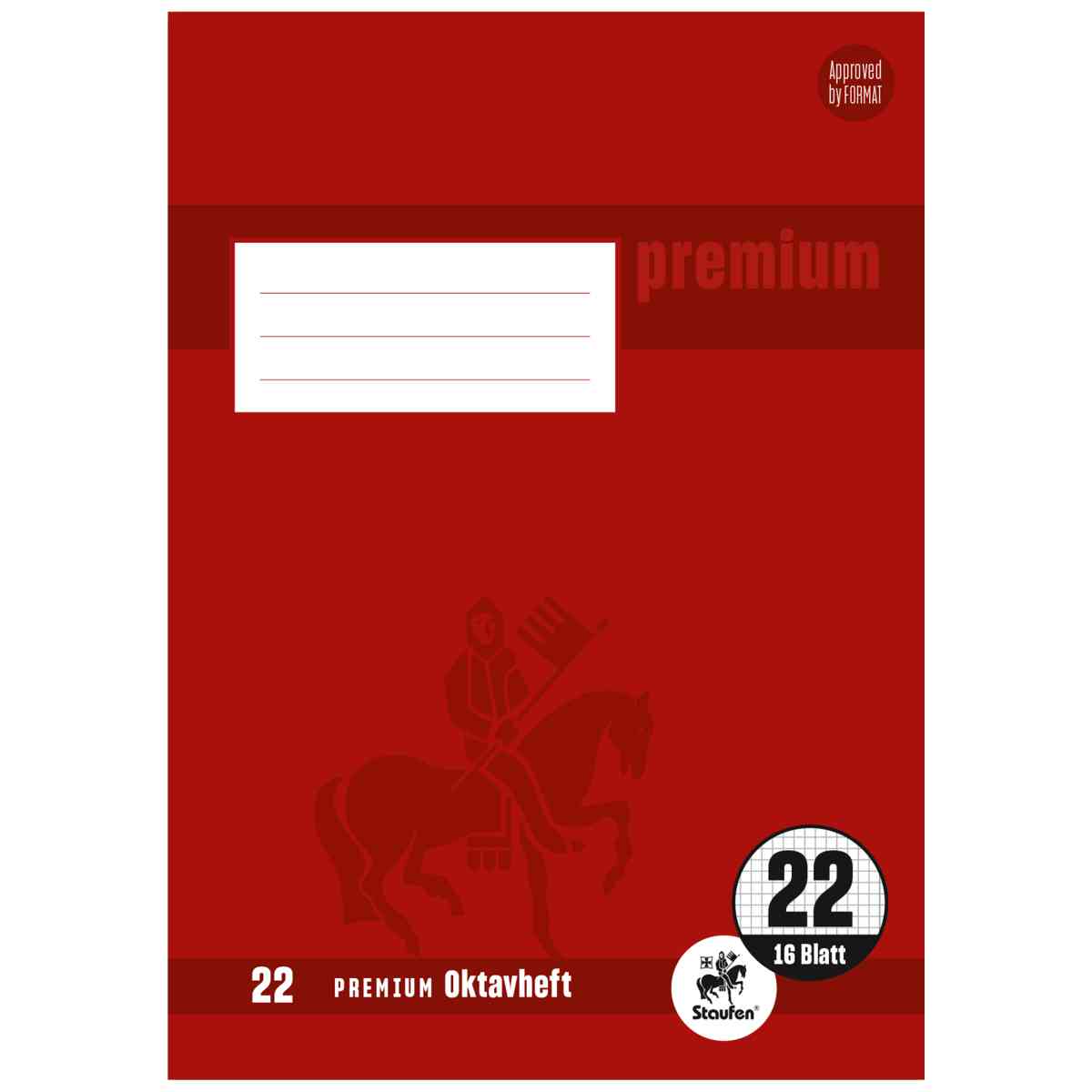 STAUFEN Premium Oktavheft A6 32 Blatt kariert LIN22