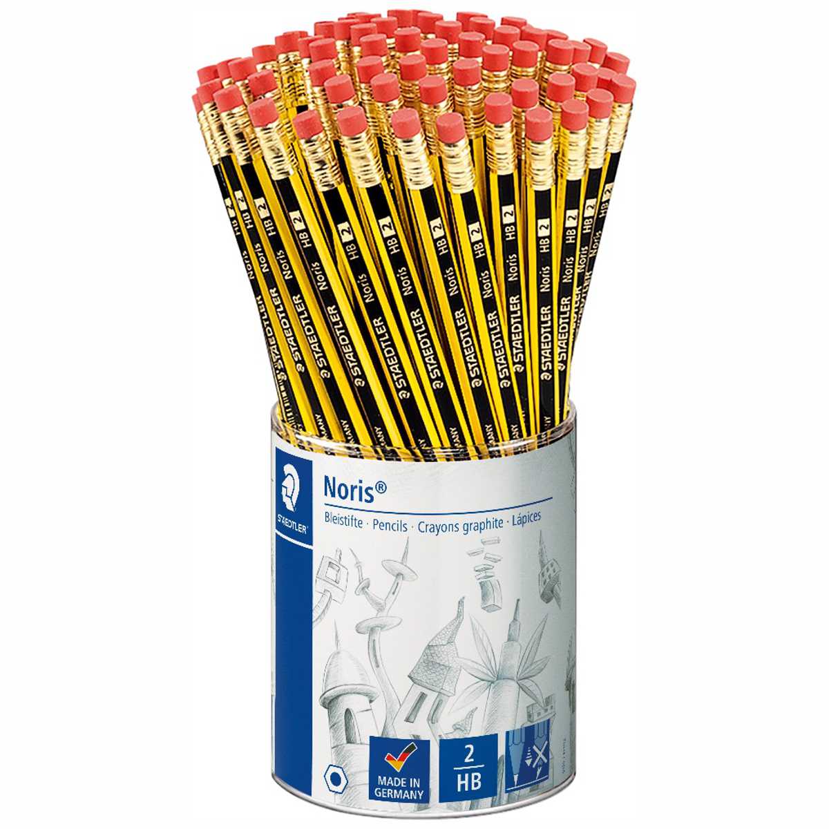 STAEDTLER Bleistift Noris 122 mit Radierer Nr. 2 - HB XXL SPARPACK 72 Stück