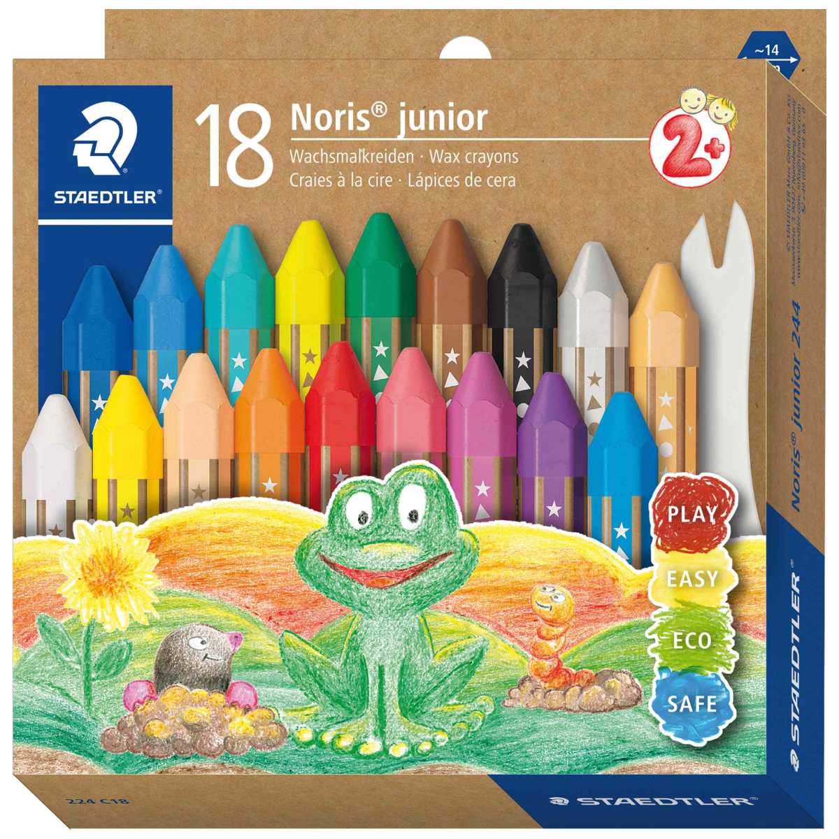 STAEDTLER Wachsmalkreide Noris junior 18 Farben im Etui