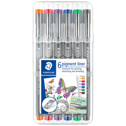 STAEDTLER Pigment Liner 308 0,5mm 6 verschiedene Farben