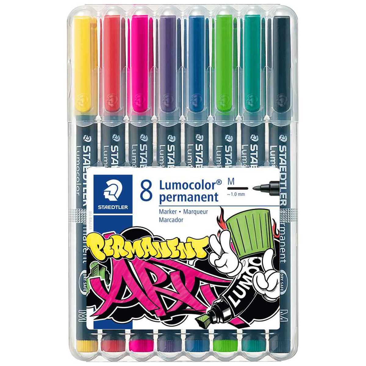 STAEDTLER Folienstift M 317 Lumocolor permanent 8 Stück -SONDERFARBEN-