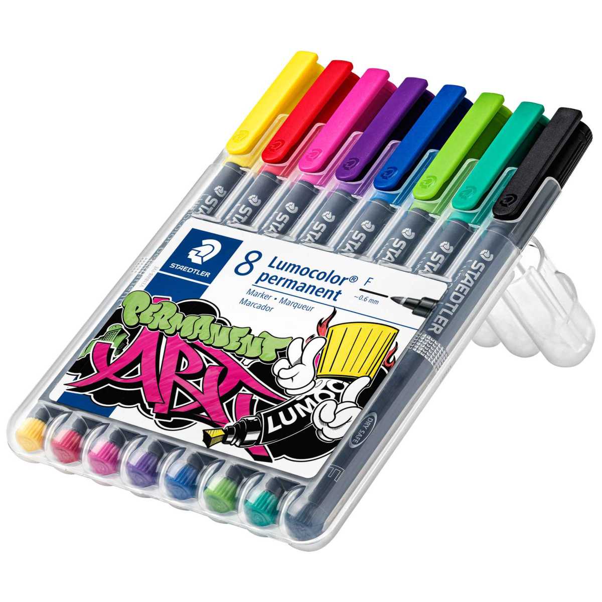 STAEDTLER Folienstift F 318 Lumocolor permanent 8 Stück -SONDERFARBEN-