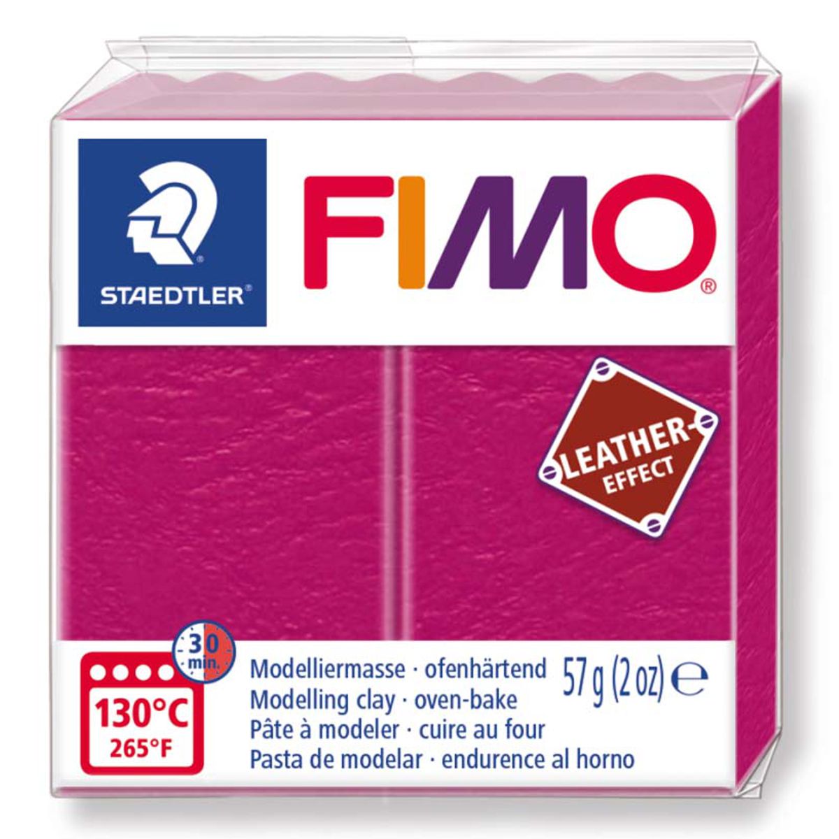 STAEDTLER Modelliermasse Fimo leather effect 57g 8010-229 beere