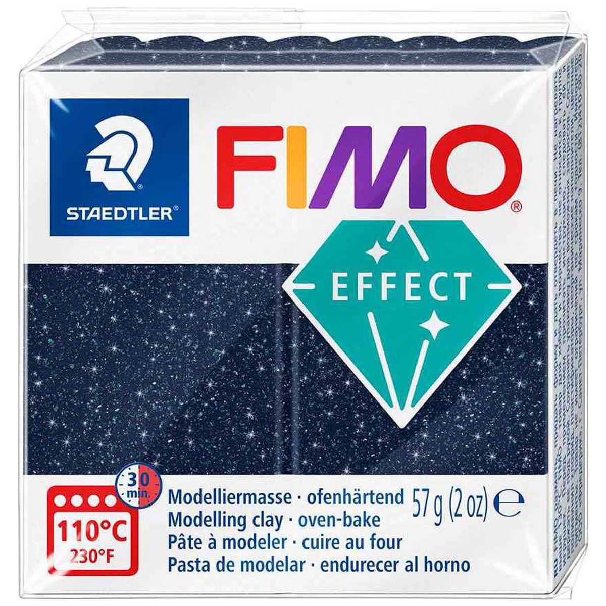 STAEDTLER Modelliermasse Fimo effect 57g 8010-352 galaxy blau