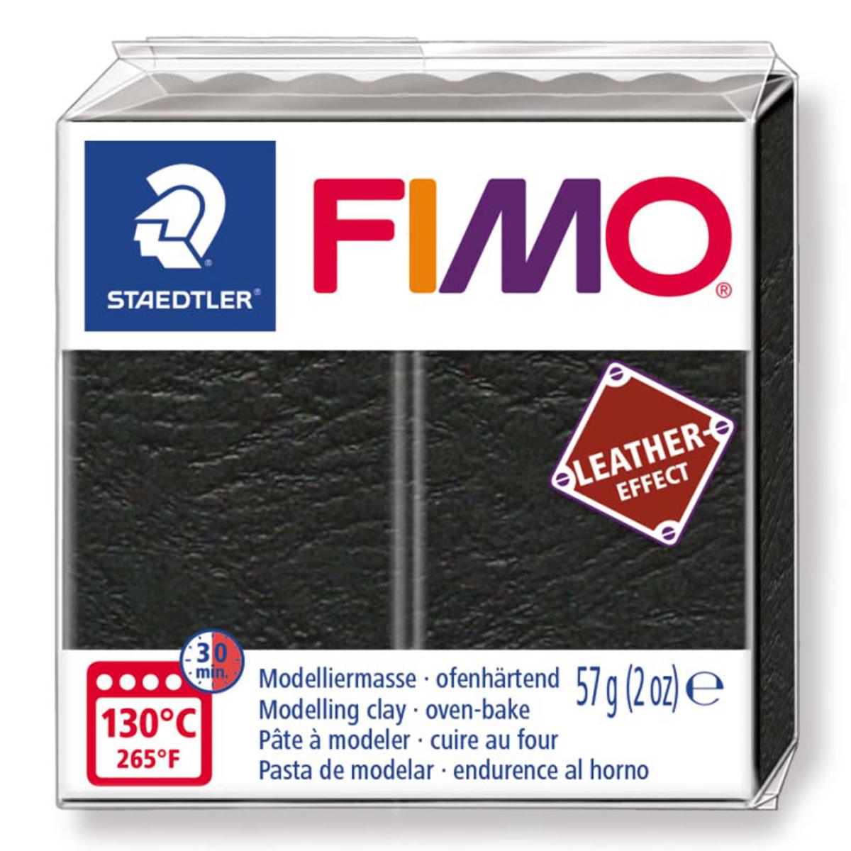 STAEDTLER Modelliermasse Fimo leather effect 57g 8010-909 schwarz