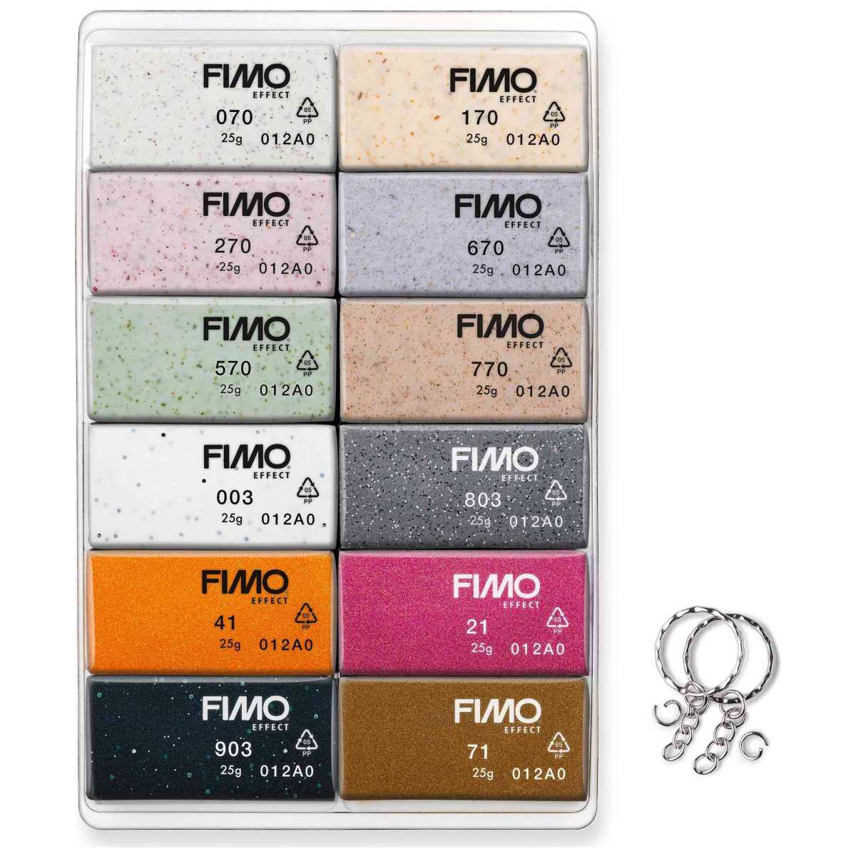 STAEDTLER Modelliermasse Fimo effect -Boho- 12 x 25g Sparpack 12 Farben