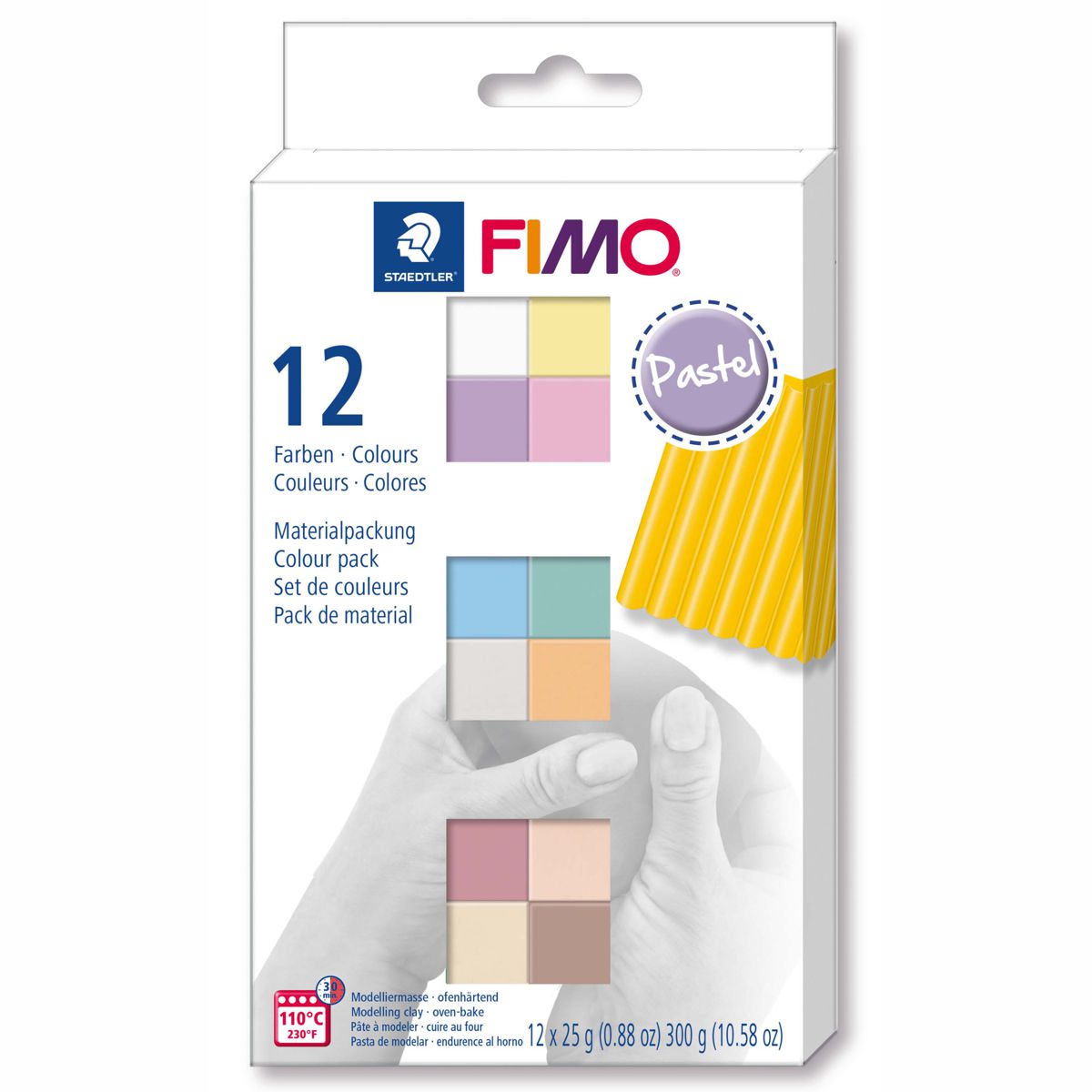 STAEDTLER Modelliermasse Fimo soft 12 x 25g Sparpack 12 Farben PASTEL