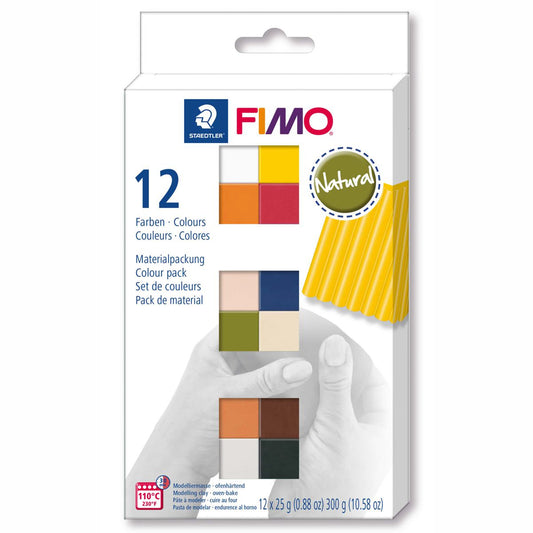 STAEDTLER Modelliermasse Fimo soft 12 x 25g Sparpack 12 Farben NATURAL