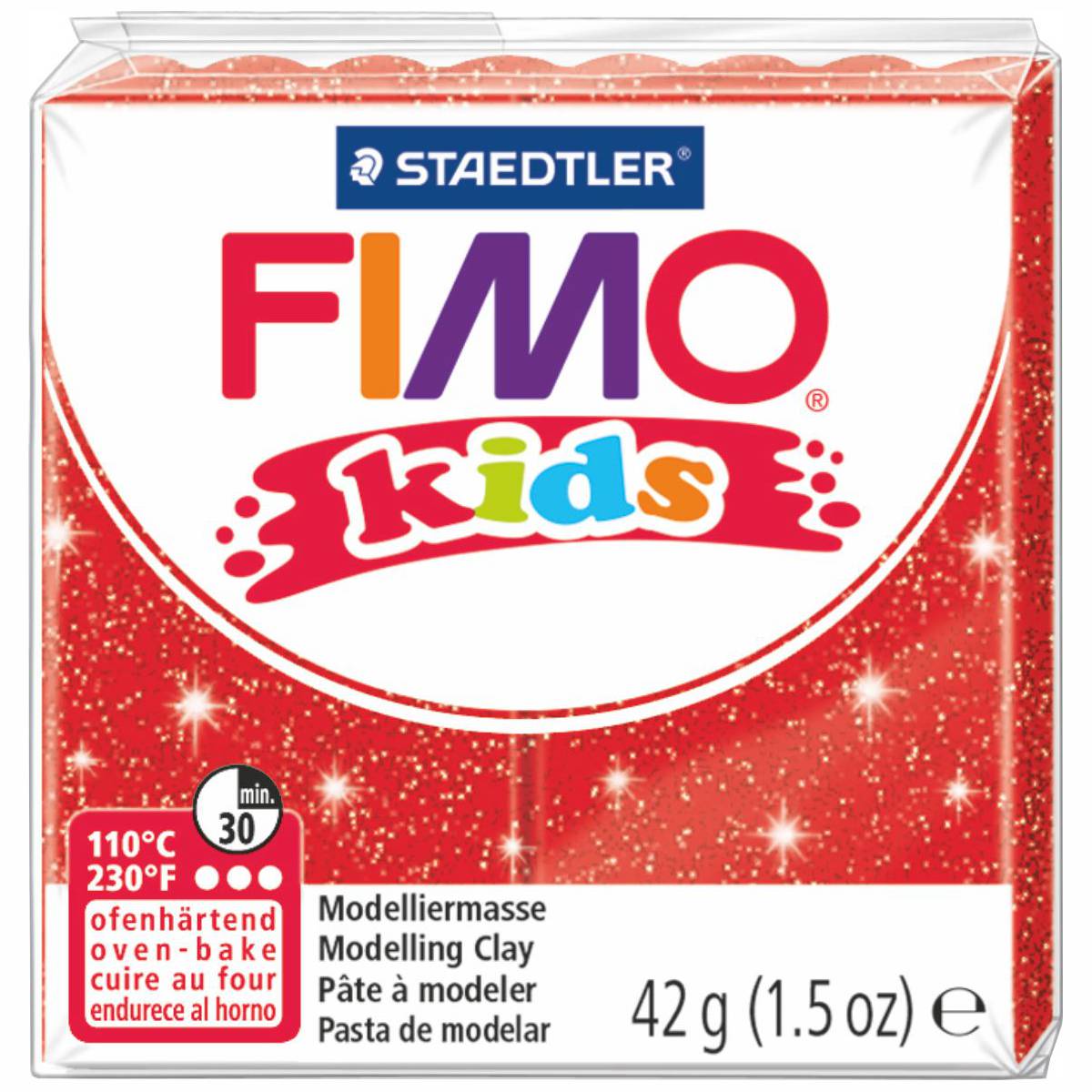 STAEDTLER Modelliermasse Fimo kids 42g 8030-212 rot glitter