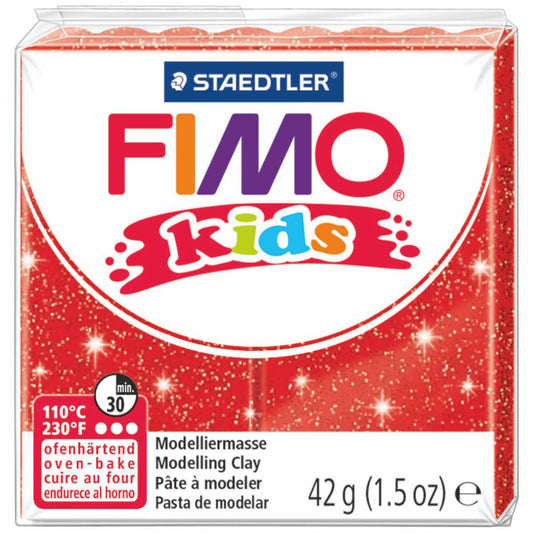 STAEDTLER Modelliermasse Fimo kids 42g 8030-212 rot glitter