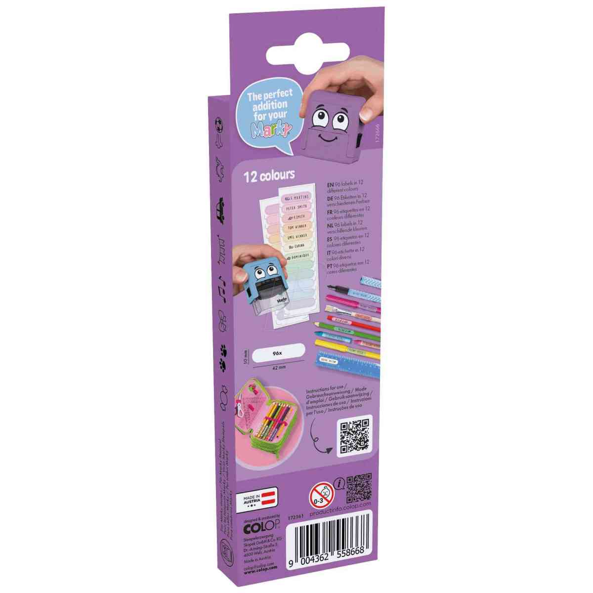 COLOP Pen MARKY Refill-Kit Etiketten für Namensstempel 96 Stück -Stiftetiketten-
