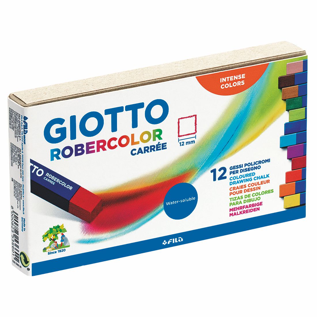 GIOTTO / LYRA Robercolor Tafelkreide eckig 12x12mm farbig bunt 12 Stück