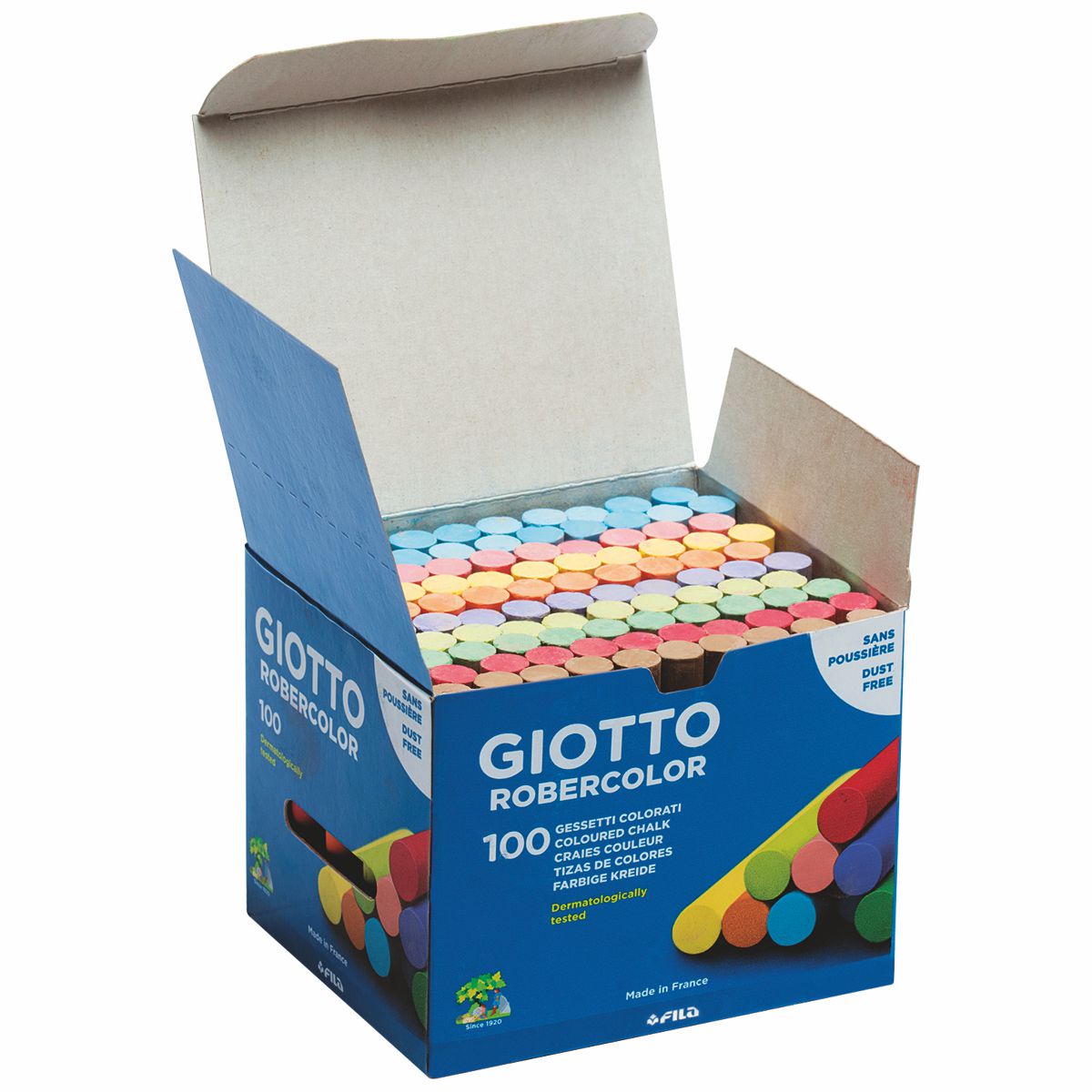 GIOTTO / LYRA Tafelkreide 5390 rund 10mm farbig bunt 100 Stück, Länge 80mm