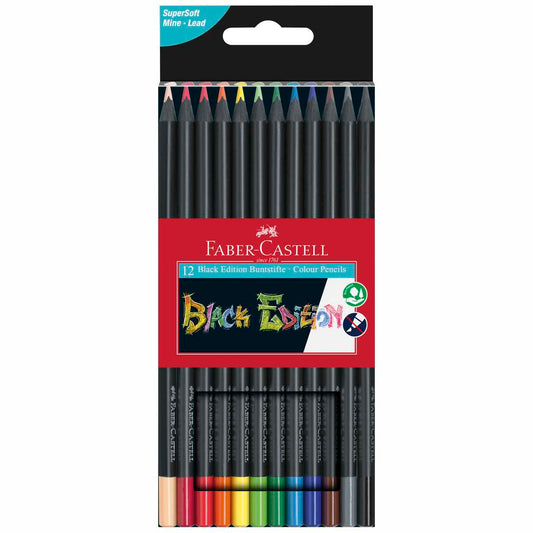 FABER CASTELL Farbstifte Black Edition 12 Farben