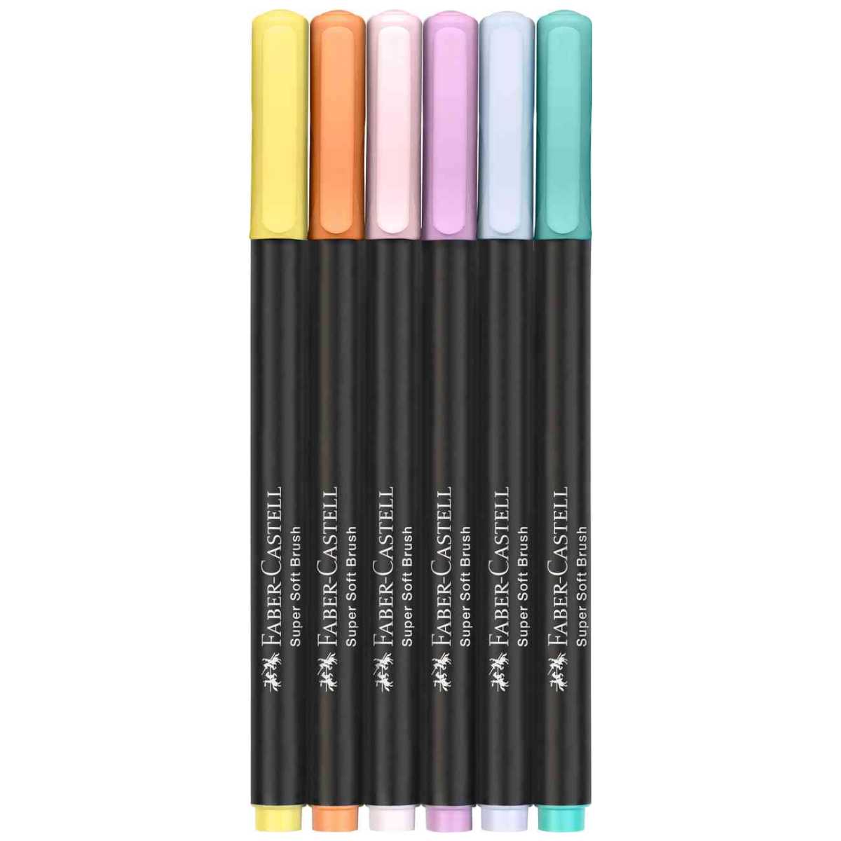 FABER CASTELL Fasermaler Black Edition 6 Stück mit Pinselspitze 1-2mm
