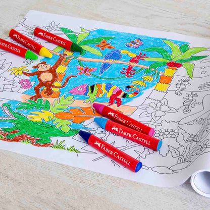 FABER CASTELL Wachsmalkreiden wasserfest dreikant 12 Stück in Kunststoffbox