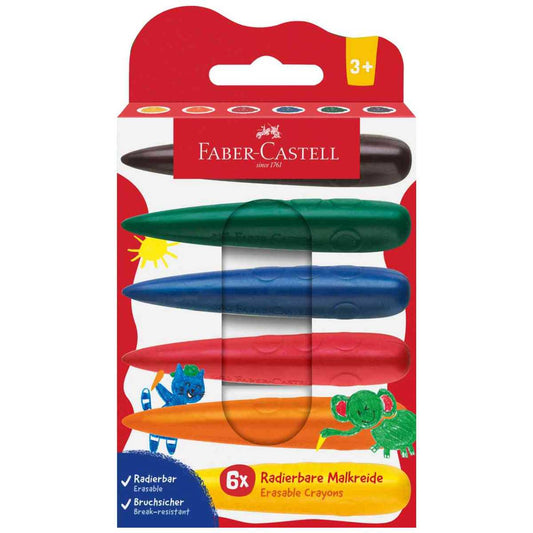 FABER CASTELL Malkreide Finger Malfinger radierbar 6 Stück