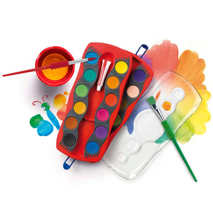 FABER CASTELL Deckfarbkasten Connector 24 Farben rot