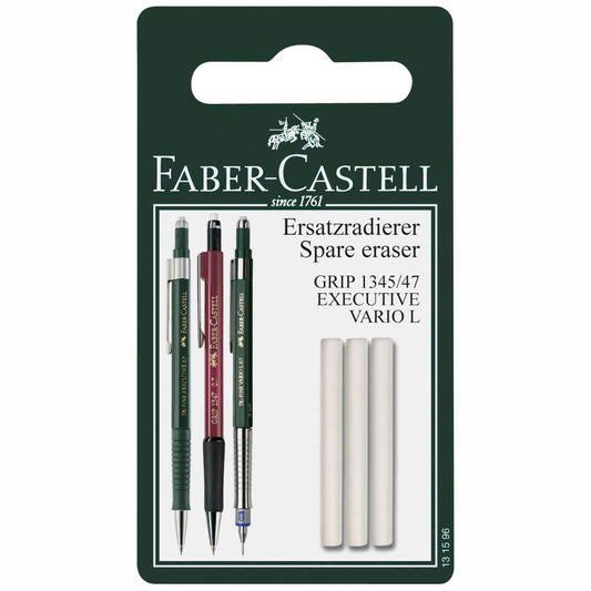 FABER CASTELL Ersatzradierer für Grip 1345 / 1347, 3 Stück