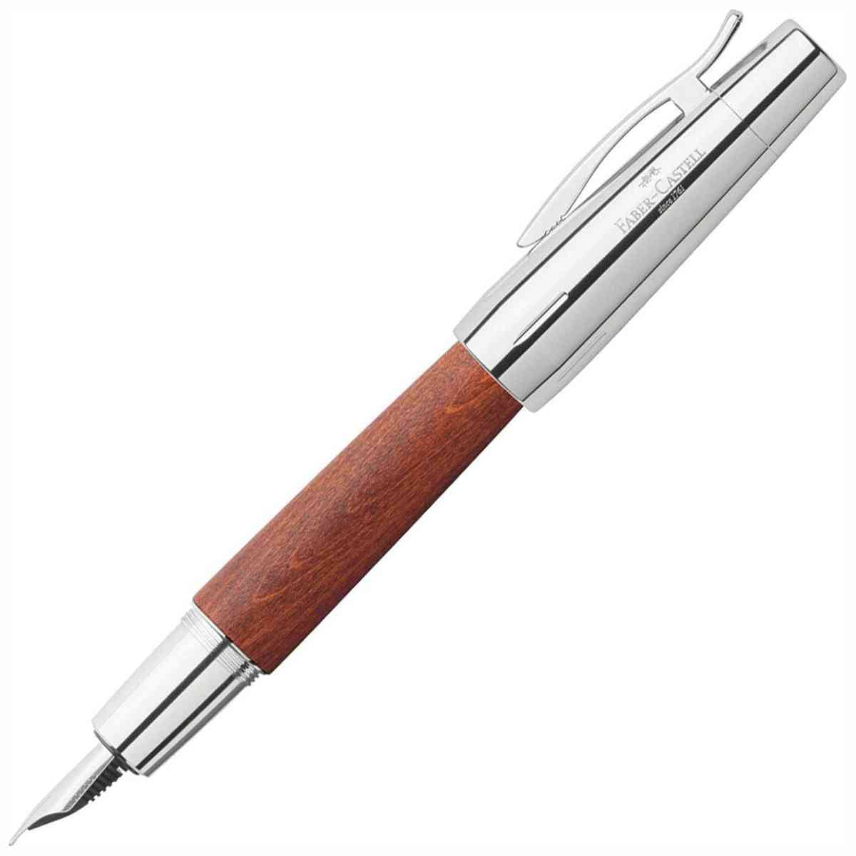 FABER CASTELL Füllhalter M e-motion Holz / Chrom Birnbaum braun