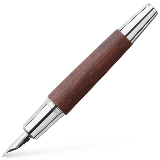 FABER CASTELL Füllhalter M e-motion Holz / Chrom Birnbaum dunkelbraun