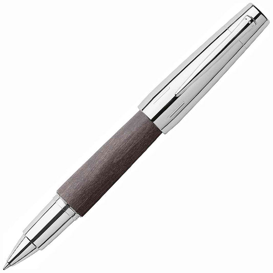 FABER CASTELL Tintenroller e-motion Holz / Chrom schwarz