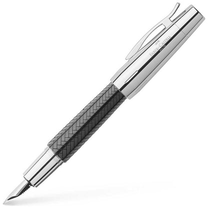 FABER CASTELL Füllhalter M e-motion Edelharz parkett schwarz / chrom